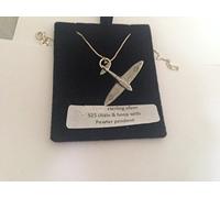 Spitfire Plane SPITPPIN English Pewter Pewter Effect On 925 sterling silver 26" Necklace