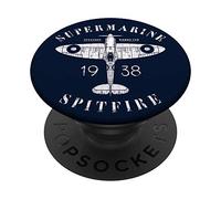 Spitfire RAF British WW2 Fighter Plane Supermarine Aviation PopSockets Adhesive PopGrip