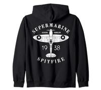 Spitfire RAF British WW2 Fighter Plane Supermarine Aviation Zip Hoodie
