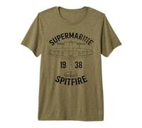 Spitfire RAF Fighter Plane WWII UK British Military Aircraft Premium T-Shirt