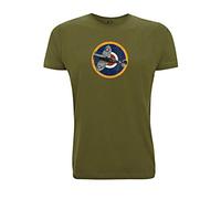 Spitfire Roundel Men's T-Shirt British WW2 RAF Airplane (Large, Army Green)