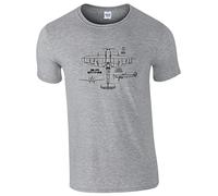 Spitfire T Shirt WW2 1925 Airplane Pilot Aviation WWII WW2 Fighter Airplane Vintage Retro Fighting Jet Unisex Gifts Adult Kids Tee Top Heather Grey