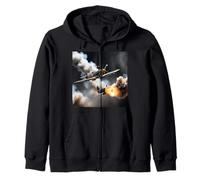 Spitfire War Plane Design Zip Hoodie