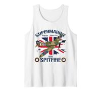 Spitfire WW2 Fighter Plane Aviation UK British Military Tank Top