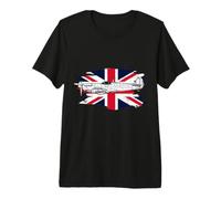 Spitfire WW2 Fighter Plane Flag UK British Military Airplane Premium T-Shirt