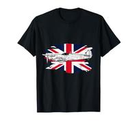 Spitfire WW2 Fighter Plane Flag UK British Military Airplane T-Shirt