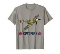 Spitfire WW2 Fighter Plane Flag UK RAF British Military T-Shirt