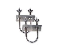 SPITJACK Stainless Rotisserie Fork U-Bolt, 5.5 Inches Long Meat Trussing Accessories. 2 Inch Wide Spit Rod Capacity. Rotisserie Parts for Whole BBQ Pig, Hog, Lamb and Turkey. (2 Pack)