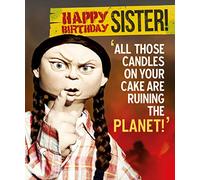 Spitting Image Sister Birthday Card, Funny Birthday Card For Sister, All Those Candles on Your Cake…, 154x184 mm, Multi-Coloured