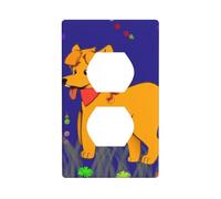 Spitting Tongue Cartoon Dog Duplex Siding Kit, 11.4 X 7 Cm, for Light Socket Switches (1 Piece).