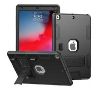 SPIUST for iPad 9th/ 8th/ 7th Generation 10.2" Case,Fully-Body Rugged Heavy Duty Shockproof Anti Scratch Cover(Black)