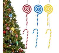 Spizummp Candy Cane Christmas Decorations,6X Cute Creative Small Christmas Tree Candy Cane | Holiday Candy Cane Pendant, Multifunctional Colorful Candy Decor