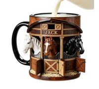 Spizummp Stables Mug, 330ml Ceramic Coffee Cup, Horse Coffee Mug, Drinkware Cups, Novelty Drinking Cup for Hot Cold Milk Ice Water Juice Tea, Gift for Family Friend