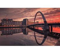 SPJOYSP Adult Paint by Numbers with Painting for Kids Hilton Garden Inn Glasgow Scotland Slanted Bridge Over The River Clyde 16X20 inch