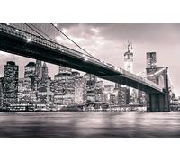 SPJOYSP Paint by Numbers Art and Craft for Adults City Buildings Skyscrapers Brooklyn Bridge Manhattan New York City USA 16X20 inch with Frame