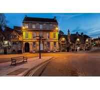 SPJOYSP Paint by Numbers Christmas Colour by Numbers City Lights Street Bradford-on-Avon, Wiltshire, England 16X20 inch with Frame