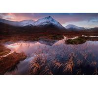 SPJOYSP Paint by Numbers Christmas DIY kit,Natural Scenery,Mountains,Scotland,Lakes,Glencoe Valley,16X20 inch