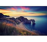 SPJOYSP Paint by Numbers Personalised Paint by Numbers Highland,Natural Scenery,England,Morning,Arches,Durdle Door,16X20 inch