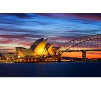 SPJOYSP Painting by Numbers for Adults Beginners Kids' Kits City Bridge Lights Sydney Opera House, Australia 16X20 inch