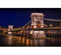 SPJOYSP Painting by Numbers for Adults Beginners Kids Paint by Numbers City Night Bridge Lights River Budapest Chain Bridge 16X20 inch