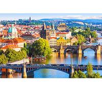 SPJOYSP Painting by Numbers for Adults on Children's Paints Prague Bridges in The City Prague Czech Republic 16X20 inch