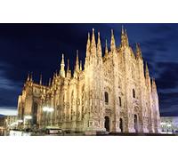SPJOYSP Painting by Numbers Kids Personalised Paint by Numbers for Adults City Lights Cathedral Milan Church Italy 16X20 inch