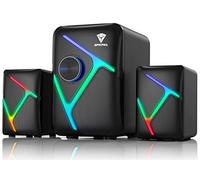 SPKPAL 2.1 Computer Speakers for Desktop with Subwoofer, Dynamic RGB PC Speakers with 11W Stereo Sound, USB Powered Multimedia Speaker System with 3.5mm AUX-in for Laptop, Tablet, Monitor, Phone