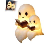 SPKVINOS Ghost Reading Book Lamp, Halloween Night Light, Cute Ghost Decor, Meet The Ghost That Glows with Love - a Lamp That Warms More Than a Room (Mix*2)