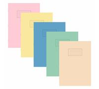 SPL A4 Exercise Books | 80 Page Lined Notebooks | Assorted Pastel Colour Covers | 8mm Ruled with Margin | Bulk School & Office Supplies Jotters for Students & Teachers