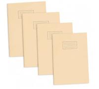 SPL A4 Exercise Books - 80-Page Lined with 8mm Ruled Margin - Pastel Covers - Packs of 1, 2, 4, 6 or 8 - 7 Colours - Bulk School & Office Notebooks for Students, Teachers & Home Use (6, Soft Peach)