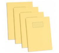 SPL A4 Exercise Books - 80-Page Lined with 8mm Ruled Margin - Pastel Covers - Packs of 1, 2, 4, 6 or 8 - 7 Colours - Bulk School & Office Notebooks for Students, Teachers & Home Use (8, Milky Yellow)