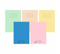 SPL A4 Exercise Books - Pack of 10 | 80 Page Lined Notebooks | Assorted Pastel Colour Covers | 8mm Ruled with Margin | Bulk School & Office Supplies Jotters for Students & Teachers