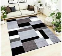 SPL Grey Modern Abstract Rug 120x170cm - Soft Polypropylene Carpet for Living Room & Bedroom