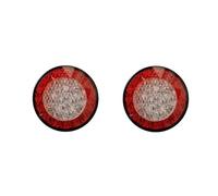 SPLACK Turn Signal Light For Trailer Lorry Bus Car Stop Turn Signal Back Light 2x E4 95mm High Bright Truck Round Tail Lights 12V Red Amber LED Lamp Dynamic Turn Signal Light