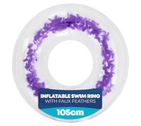 Splash! 105cm Inflatable Swim Ring - Durable PVC Rubber Rings for Kids - Transparent Feather-Filled Swimming Ring - Inflatable Pool Supports up to 80kg - Rubber Rings for Adults (Purple)