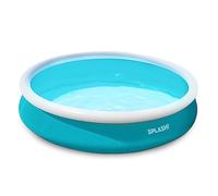 SPLASH! 10ft Inflatable Swimming Pool - Quick Set Garden Paddling Pool with Double Vinyl Wall, Hose Adaptor, Safety Valve & Repair Patches - Outdoor Summer Water Fun for Kids & Adults