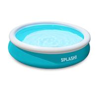 SPLASH! 6ft Inflatable Garden Swimming Pool - Fast Set-Up Family Paddling Pool with Repair Patches, Hose Adaptor & Double Vinyl Wall - Quick Fill Backyard Summer Fun for Kids and Adults