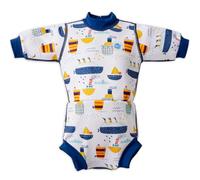 Splash About Baby Boys Happy Nappy Wetsuit One Piece Swimsuit, Tug Boats, 6-14 Months