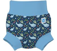 Splash About Happy Nappy Duo Reuseable Swim Nappy for Babies and Toddlers (Shark Reef Blue, 0-3 Months)