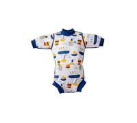 Splash About Baby Boys Happy Nappy Wetsuit One Piece Swimsuit, Tug Boats, 12-24 Months