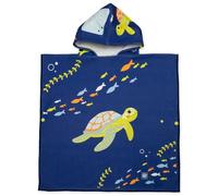 Splash About Kids Hooded Poncho Towel, Turtle Tide, 4-6 Years, with Popper Fastenings