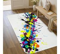 Splash Area Rug, Modern Contemporary Color Line N/a Multicolor Non-Slip Edge Binding Doormat Throw Rug Rectangle Laundry Room Bathroom Doorway Entryway Decor 3' X 5'