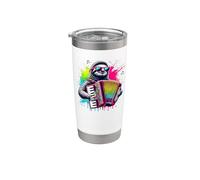 Splash Art Accordionist Lazy Sloth Bear Sloths Stainless Steel Insulated Tumbler