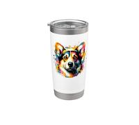 Splash Art Cardigan Welsh Corgi Corgis Stainless Steel Insulated Tumbler