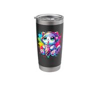 Splash Art Cat Milk Tea Boba Pearls Tapioca Kitten Stainless Steel Insulated Tumbler
