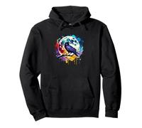 Splash Art Crow Silhouette Raven Crows Pullover Hoodie