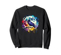 Splash Art Crow Silhouette Raven Crows Sweatshirt