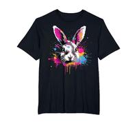 Splash Art Cute Dutch Rabbit Lover Colorful T-Shirt, Men's Big and Tall, Black, 4X Tall