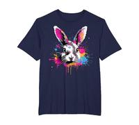 Splash Art Cute Dutch Rabbit Lover Colorful T-Shirt, Men's Big and Tall, Navy Blue, 2X Tall