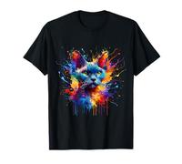 Splash Art Devon Rex Pixie Cats T-Shirt